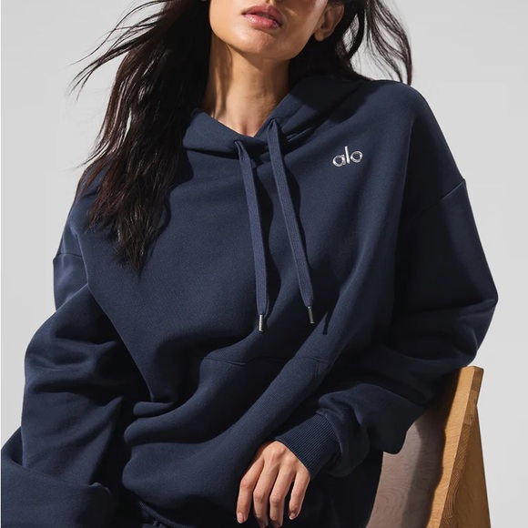 ALO Navy Accolade Hoodie - Picture 1 of 4